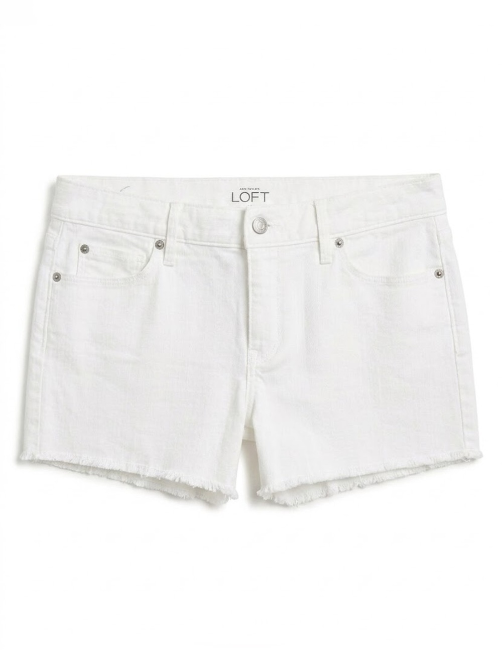 Loft White Cutoff Denim Jean Shorts Size 6
